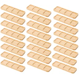 Kit 24 Petisqueiras Bandejas Bambu com 4 Divisórias Bar Rest