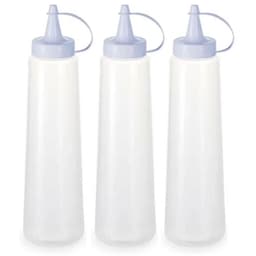 Kit 3 Bisnagas Plásticas Grandes 400ml para Molhos Maionese Plasvale Lanchonete Bar