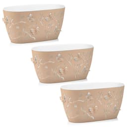 Kit 3 Vasos de Flor Plantas Cachepot 3D Floreira de Mesa Plá