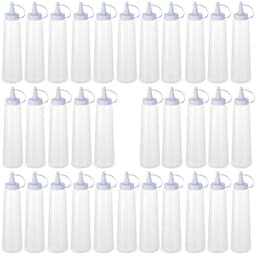 Kit 32 Bisnagas Plásticas Grandes 400ml Maionese Ketchup Mostarda Plasvale Lanchonete