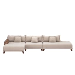 Sofá de Canto 5 Lugares Esquerdo Osaka Tecido Bege