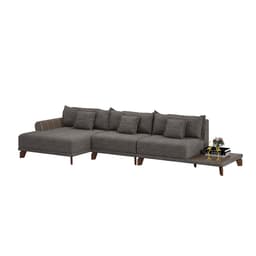 Sofá de Canto 5 Lugares Esquerdo Osaka Tecido Cinza