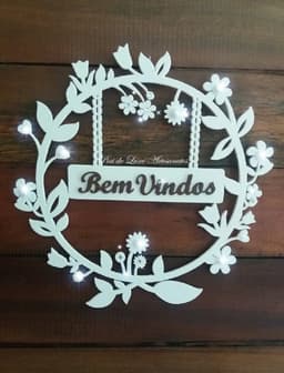 Enfeite Guirlanda de Porta Bem-vindos Mdf