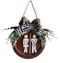 Guirlanda de Porta Plaquinha de Identificação Banheiro