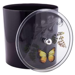 Lixeira Decorada Preta com Borboleta Amarela - 20 x 20cm - 6,2 litros