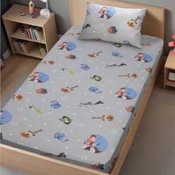 Jogo de Cama Solteiro Divertidamente Disney Malha 70% Algodão 30% Poliéster Cinza