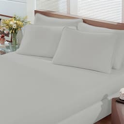 Lençol Malha Liso com Elástico Queen Vanilla Linha Cores Portallar 1 peça