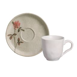 Xícara de Café Campestre Branca e Cinza