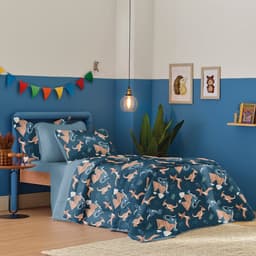 Edredom Casal Estampado Atlantix 200x220cm 100% Algodão Era dos Dinossauros