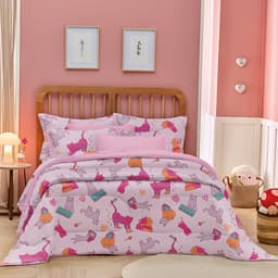 Jogo de Cama Casal Atlantix 3 Pçs 138x188x30 100% Algodão Cats