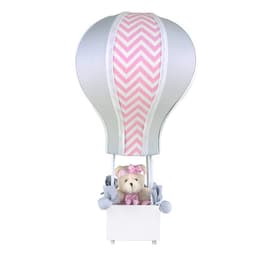 Abajur Balãozinho Cintura Ursa Chevron Rosa Quarto Bebê Infantil Menina