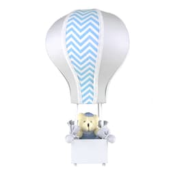 Abajur Balãozinho Cintura Urso Chevron Azul Quarto Bebê Infantil Menino