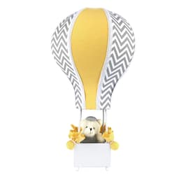 Abajur Balãozinho Cintura Urso Chevron Cinza Quarto Bebê Infantil Menino Menina