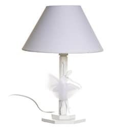 Abajur Madeira Bailarina Acrílico Branca Quarto Bebê Infantil Menina