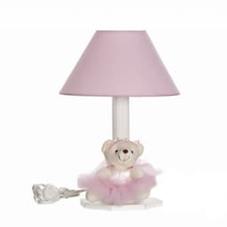 Abajur Madeira Bailarina Pequena Rosa Quarto Bebê Infantil Menina