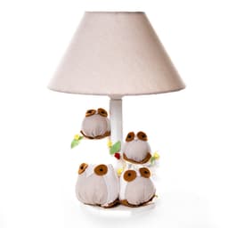 Abajur Madeira Coruja Bege Quarto Bebê Infantil Menina Menino