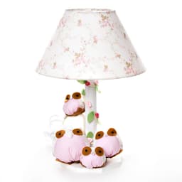 Abajur Madeira Coruja Rosa Quarto Bebê Infantil - Bivolt