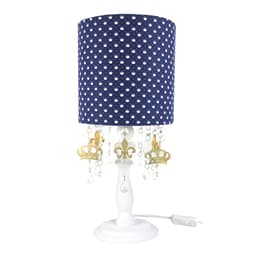 Abajur Madeira Cristais Coroas Douradas Quarto Bebê Infantil Menino