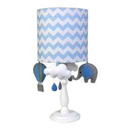 Abajur Madeira Elefante Balão Azul Quarto Bebê Infantil Menino