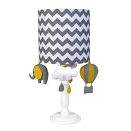 Abajur Madeira Elefante Balão Cinza Quarto Bebê Infantil Menina Menino