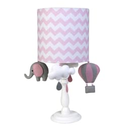 Abajur Madeira Elefante Balão Rosa Quarto Bebê Infantil Menina