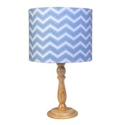 Abajur Madeira Moderno Chevron Azul Quarto Bebê Infantil Menino