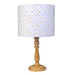 Abajur Madeira Moderno Triângulo Amarelo Quarto Bebê Infantil Menina Menino