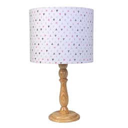 Abajur Madeira Moderno Triângulo Rosa Quarto Bebê Infantil Menina