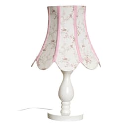 Abajur Madeira Torneado Cúpula Imperial Rosa Quarto Bebê Infantil Menina