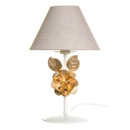 Abajur Metal Flor G Dourada Quarto Bebê Infantil - Bivolt