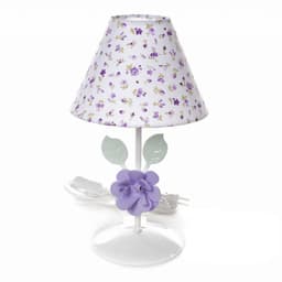 Abajur Metal Flor G Lilás Quarto Bebê Infantil Menina