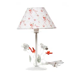 Abajur Metal Floral Vermelho Quarto Bebê Infantil Menina