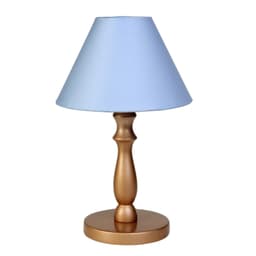 Abajur Torneado Dourado Azul Quarto Bebê Infantil Menino