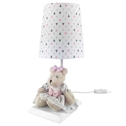 Abajur Toys Claro Ursa Rosa Moderno Quarto Bebê Infantil Menina