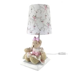 Abajur Toys Claro Ursa Rosa Provençal Quarto Bebê Infantil Menina