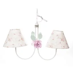 Lustre 2L Simples 2 Flores G Rosa Quarto Bebê Infantil Menina