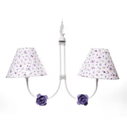 Lustre 2L Simples 2 Flores P Lilás Quarto Bebê Infantil Menina