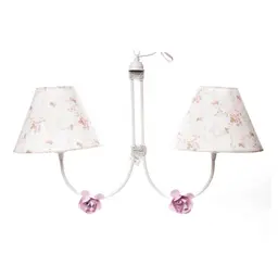 Lustre 2L Simples 2 Flores P Rosa Quarto Bebê Infantil Menina