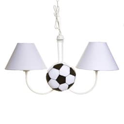 Lustre 2L Simples Com 2 Bolas De Futebol Quarto Bebê Infantil