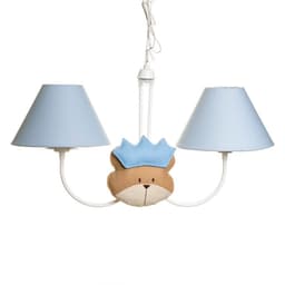 Lustre 2L Simples Com 2 Caras De Urso Príncipe Quarto Bebê Infantil