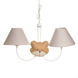 Lustre 2L Simples Com 2 Caras De Urso Quarto Bebê Infantil