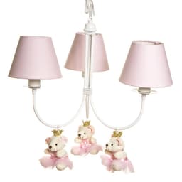 Lustre 3L Ariel Com 3 Ursinhas Princesas Quarto Bebê Infantil