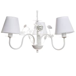 Lustre 3L Floral Branco Quarto Bebê Infantil