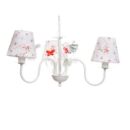 Lustre 3L Floral Vermelho Quarto Bebê Infantil