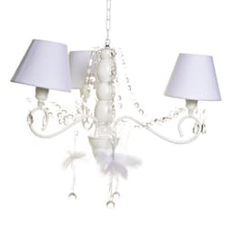 Lustre 3L Haste Madeira E Bailarinas Brancas Quarto Bebê Infantil Menina
