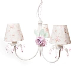 Lustre 3L Primavera Rosa 2 Flores G Quarto Bebê Infantil Menina