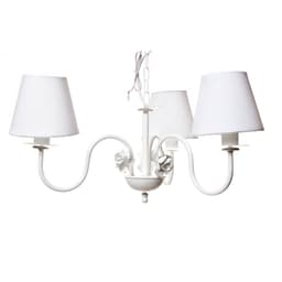 Lustre 3L Simples 3 Flores P Branco Quarto Bebê Infantil Menina Menino