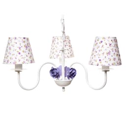 Lustre 3L Simples 3 Flores P Lilás Quarto Bebê Infantil Menina