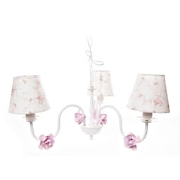 Lustre 3L Simples 6 Flores P Rosa Quarto Bebê Infantil Menina