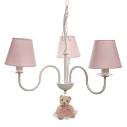 Lustre 3L Simples Com Ursinha Quarto Bebê Infantil
